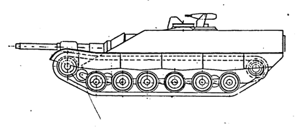 Рис. 3. Предлагаемая безбашенная конструкция противотанковой боевой машины
