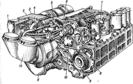 Рис. 6. Двигатель 5ТДФ (вид со стороны нагнетателя):