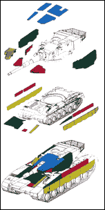 Модули бронирования танка “Меркава 3” Баз с модульной бронёй 