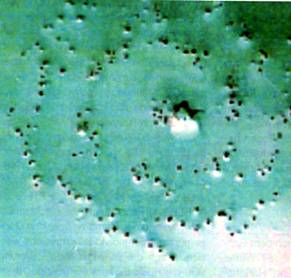 Диаграмма попаданий поражающих элементов боеприпаса воздушного взрыва на плите (Rheinmetall/Oerlikon-Contravers)