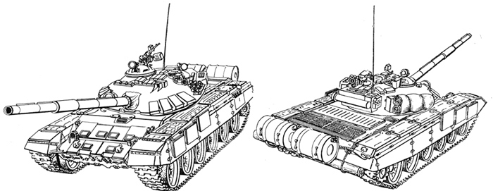 Общий вид танка Т-72Б с универсальной ДЗ «Контакт-5»